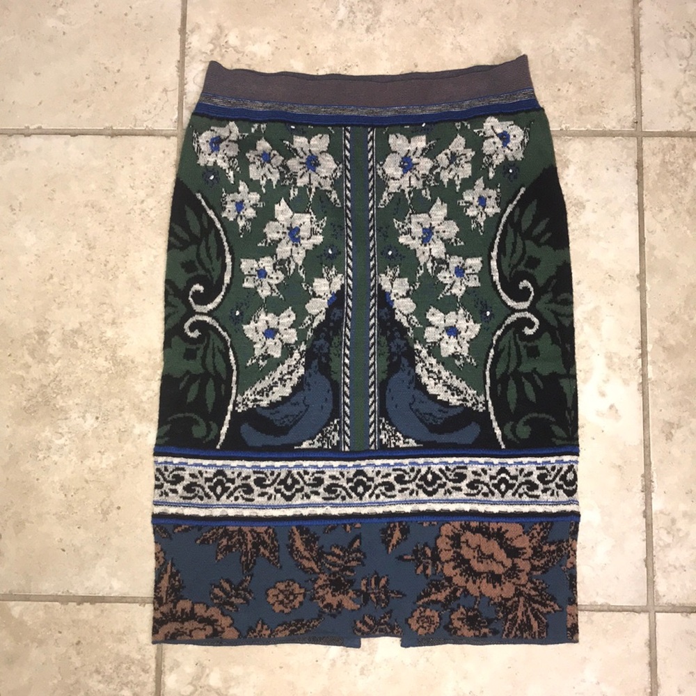 Anthropologie Moth Floral Sweater Skirt